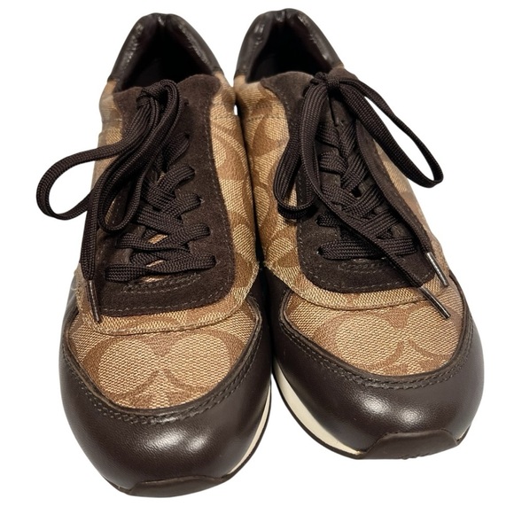 COACH Rebecca Khaki Chestnut Brown Sneakers Shoes Women's Size 8.5 - Picture 5 of 16